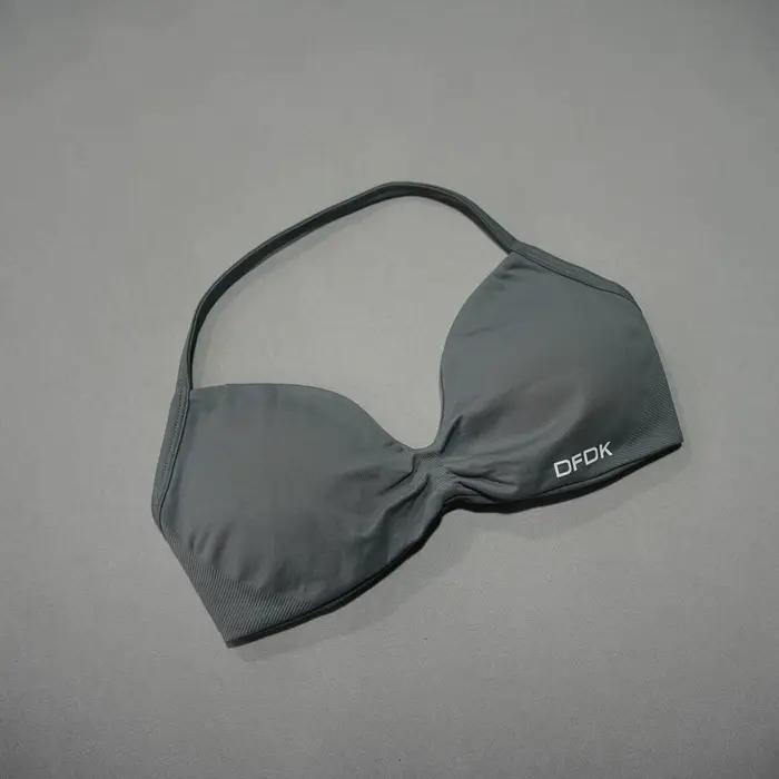 DFDK 26 Nouveau soutien-gorge de sport dos croisé pour femme, maintien fort, effet push-up, respirant, pour yoga, gym, course et entraînement