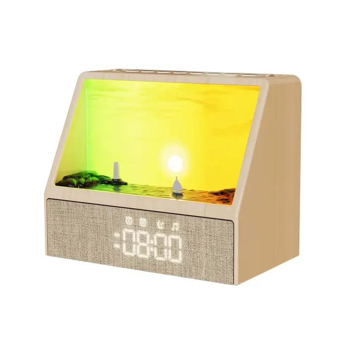 Réveil lumineux avec veilleuse, bruit blanc et sons apaisants, Bluetooth, aide au sommeil, pour la décoration de chambre