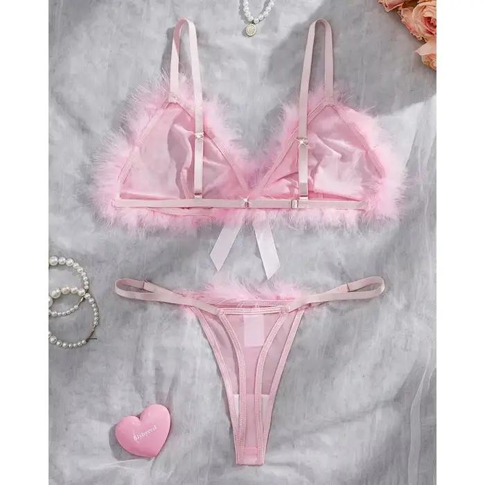 Lingerie Saint-Valentin Sexy et Mignonne, Ensemble Soutien-Gorge Hilitos 2 Pièces, Décoration Moelleuse Romantique, Sous-Vêtements Féminins Pure Désir et Fantaisie