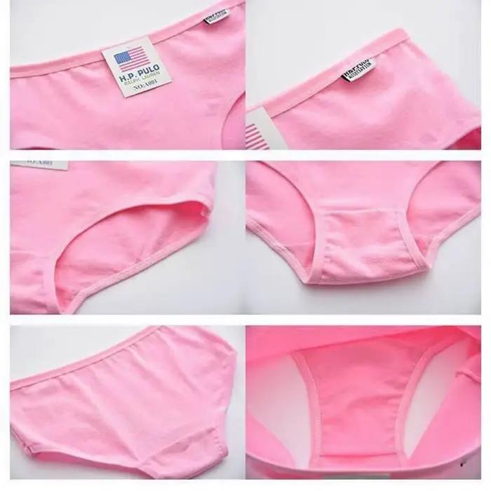 Lot de 7 culottes pour femmes, sous-vêtements 100% coton, lingerie sexy, respirante et douce, slips féminins, sous-vêtements mignons de couleur unie pour filles