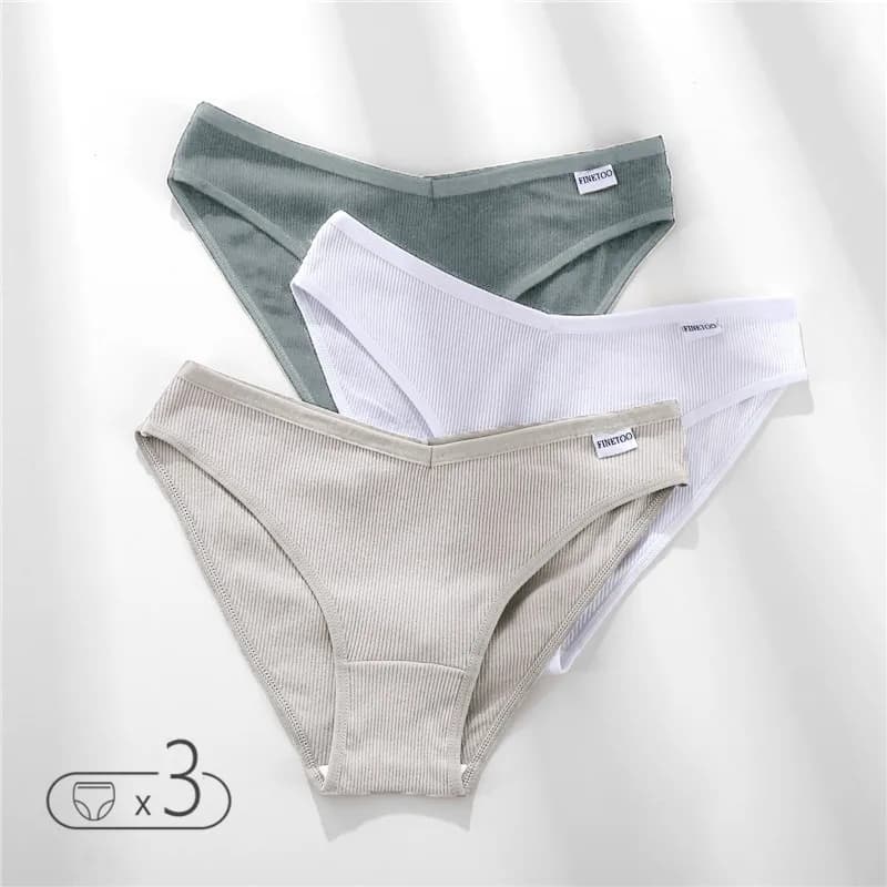 FINETOO culotte femme sous-vêtements en coton M-4XL Sexy taille V slips fille taille basse culotte d