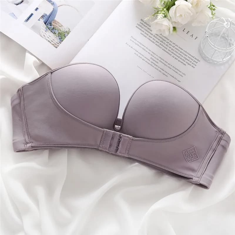 Soutien-gorge à fermeture frontale pour femmes, Push Up, sans bretelles, sans couture, sous-vêtement