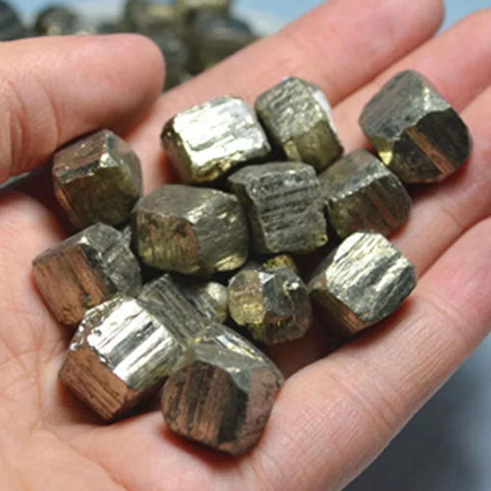 Pierre de Pyrite cubique naturelle haute densité, or toufin, minerai irrégulier rugueux, spécimen d'