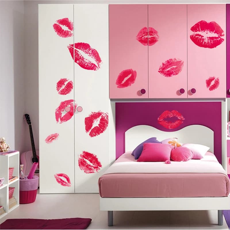 Autocollant mural « Baisers » en promotion – Décoration murale pour salon et chambre à coucher – Com