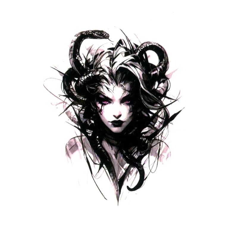 Autocollant de Tatouage Temporaire de Sorcière pour Homme et Femme, Faux Flash d'Art Corporel