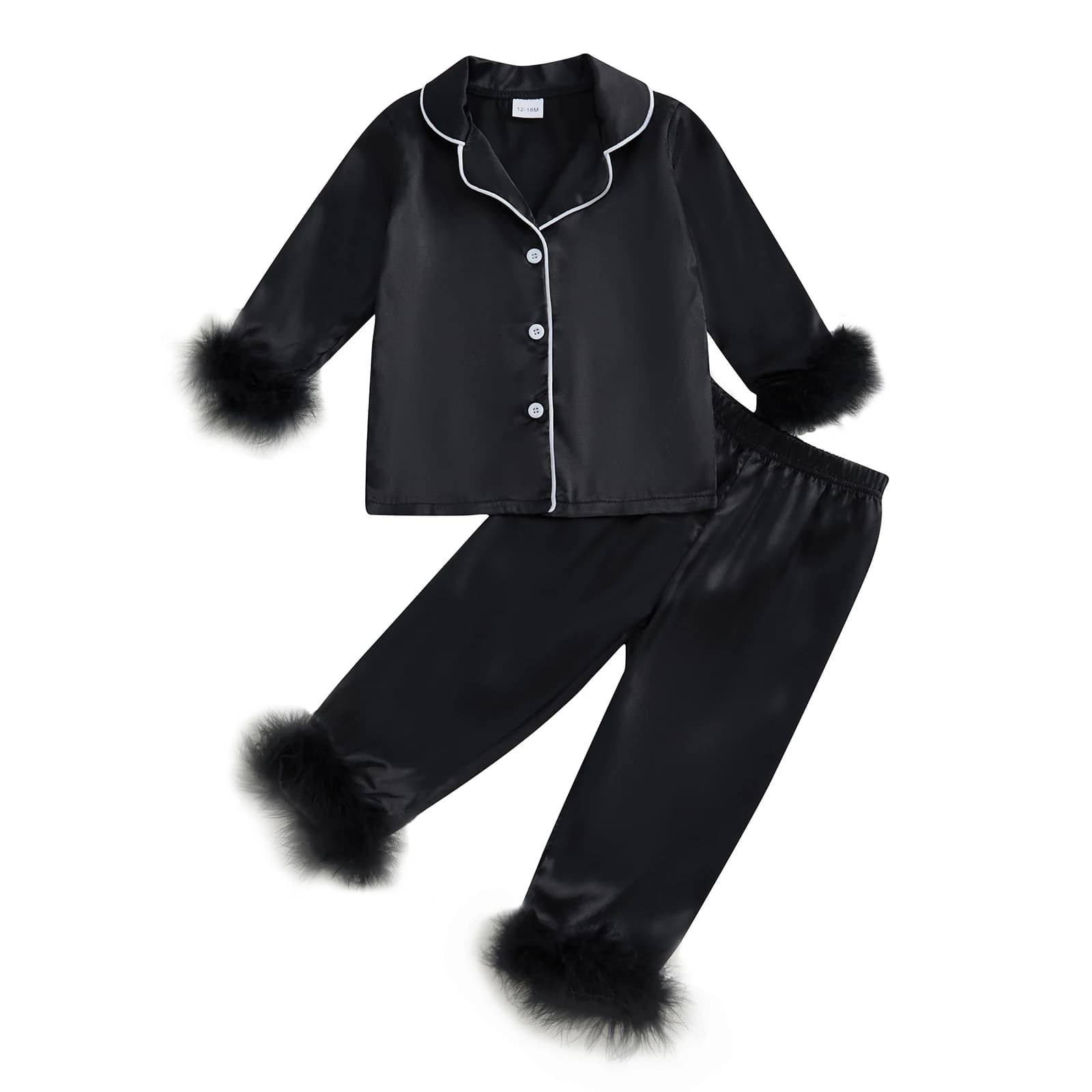 Ensemble de pyjama en satin pour bébé fille, pantalon à taille élastique en Y, vêtements de détente 