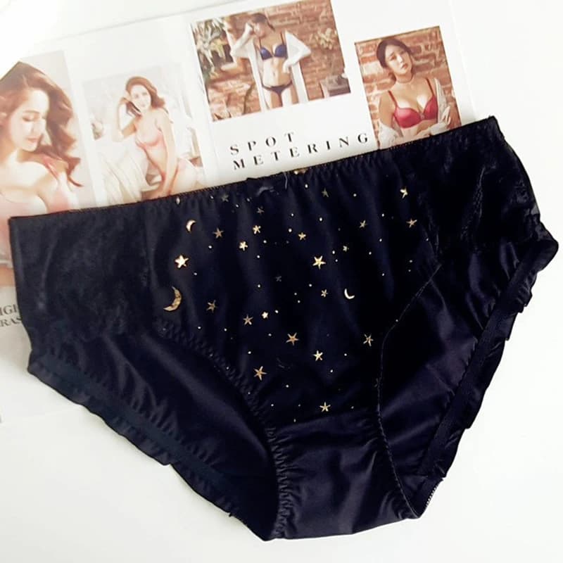 3XL grande taille rétro palais Style lait soie culottes pour femmes mignon belle chérie étoile élast