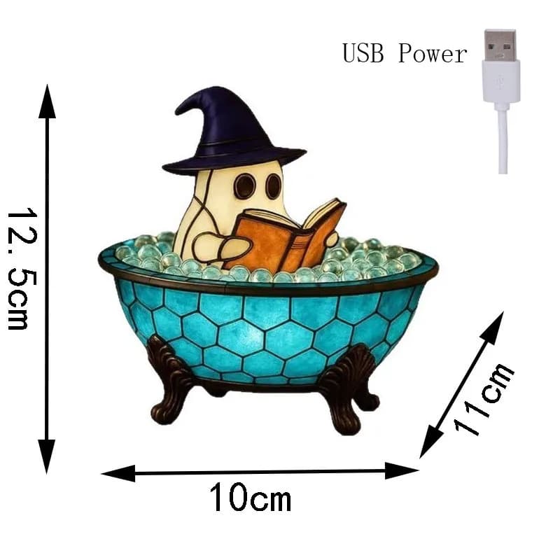 Lampe de bain à bulles fantôme d'Halloween, veilleuse fantôme mignonne, lampe d'accent de baignoire 