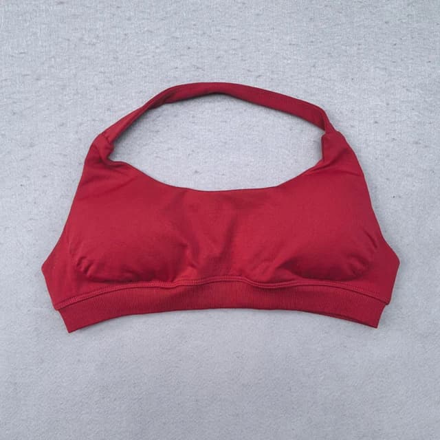 Soutien-gorge de sport pour femmes, sans couture, col licou, bretelles, Sexy, dos ouvert, rembourré,