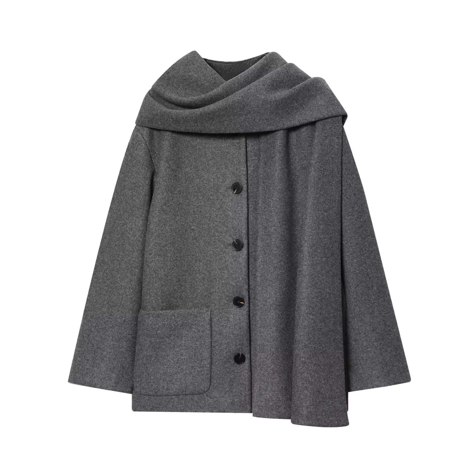 BSAY – manteau court à manches longues et col écharpe pour femme, simple boutonnage, nouvelle veste 