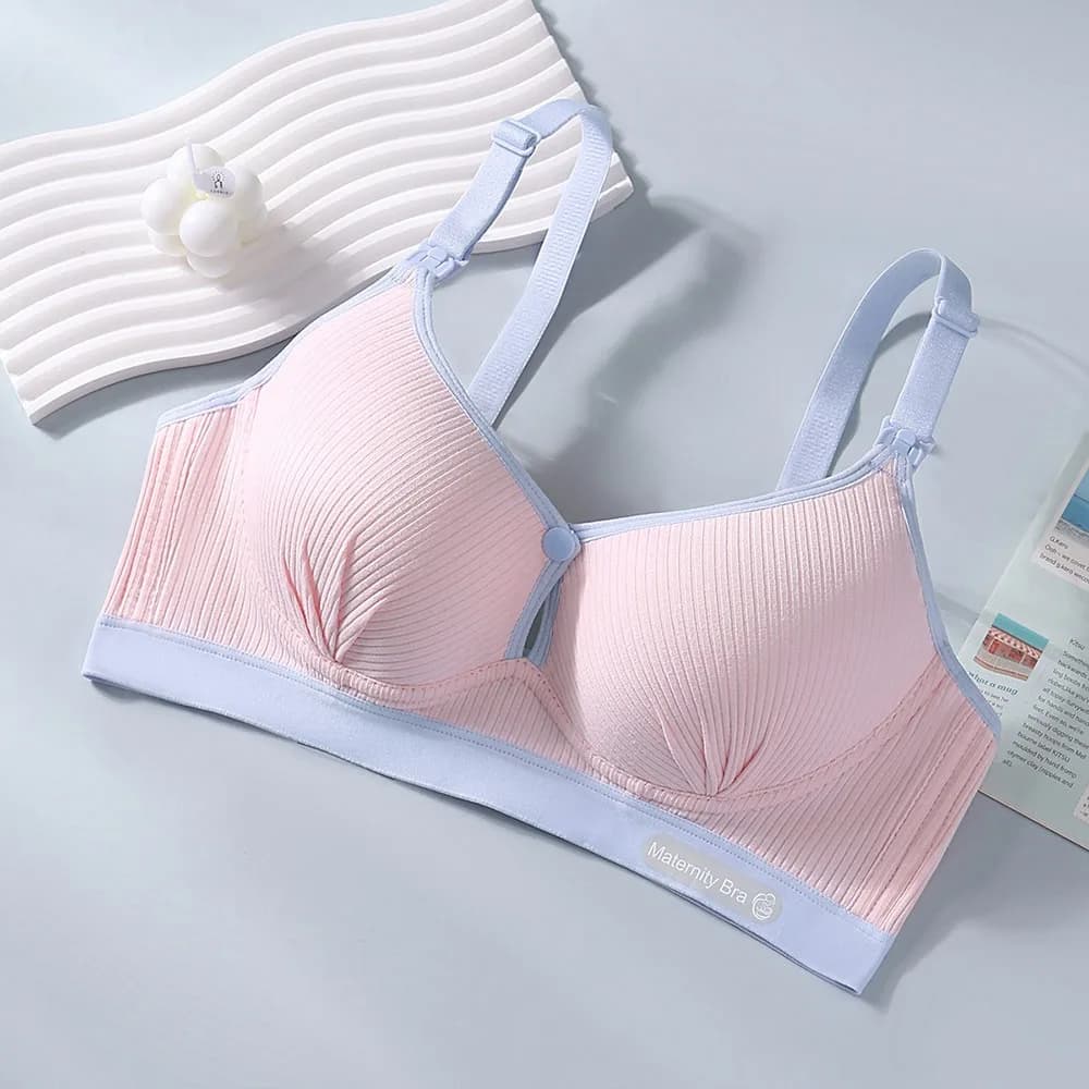Soutien-gorge d'allaitement durable à double boucle, push-up, anti-affaissement, en pur coton respir