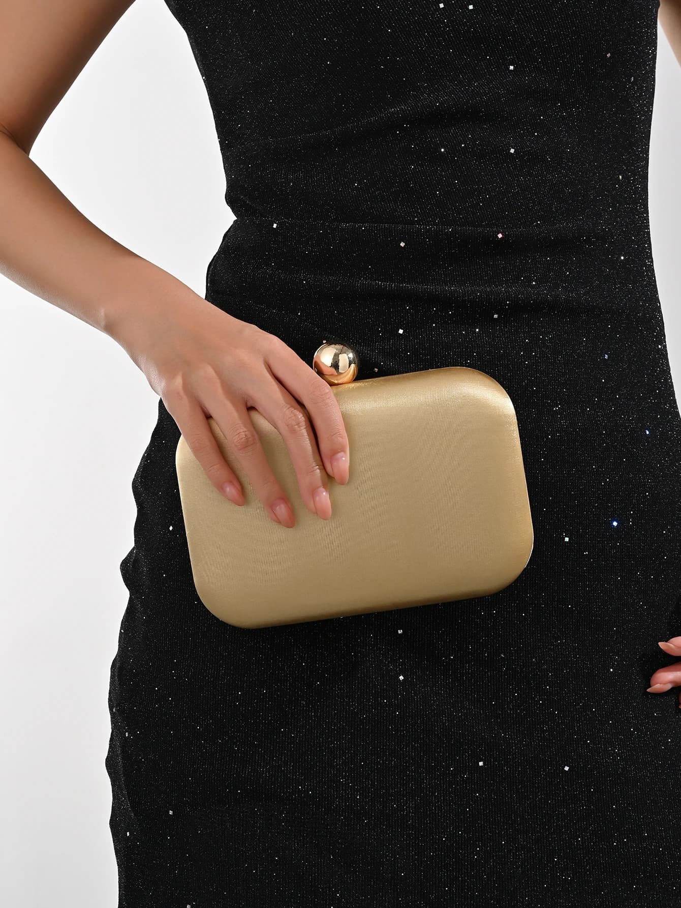Sac de soirée pour femme, pochette carrée vintage en satin, sac de soirée élégant avec fermoir sphér