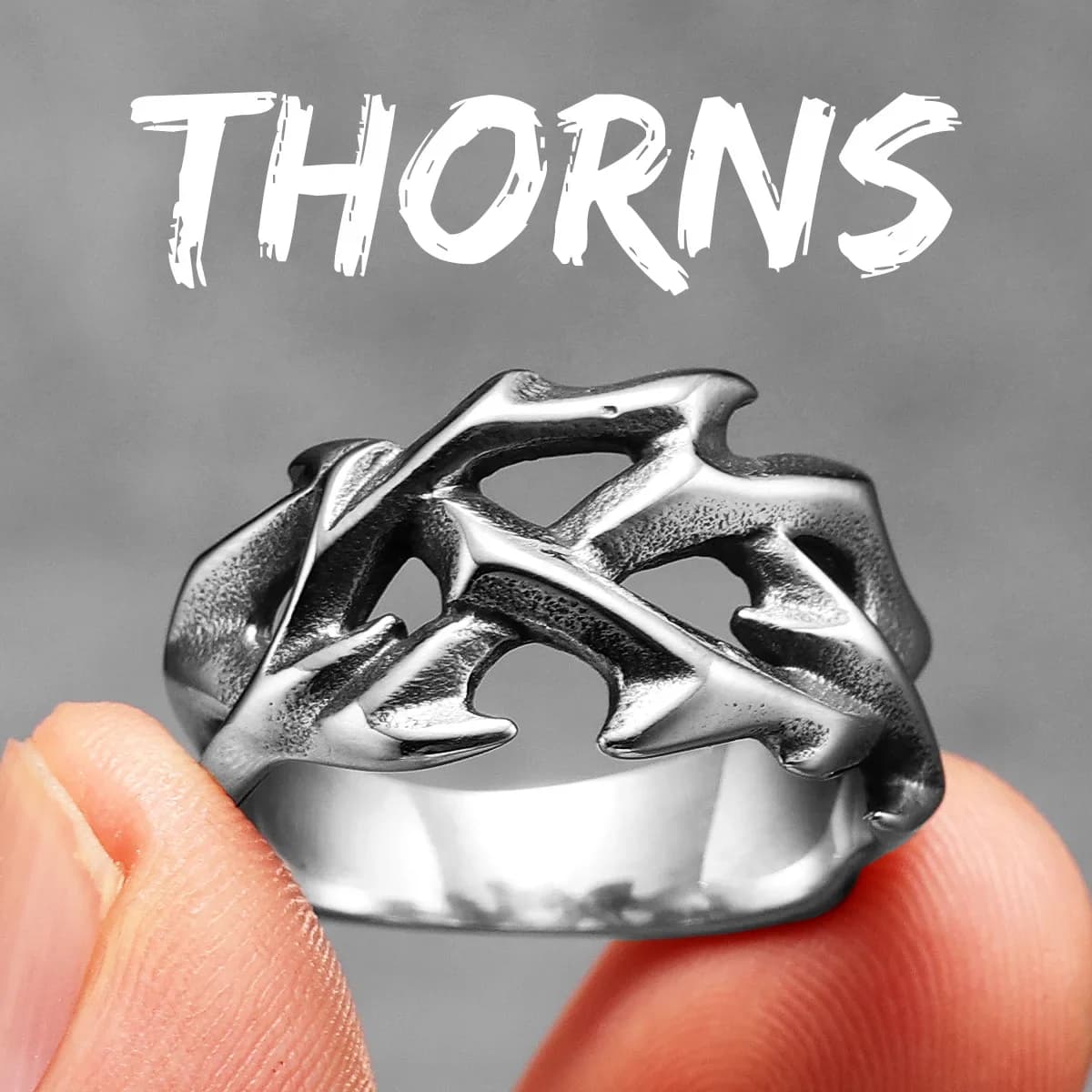 Bagues en acier inoxydable pour hommes et femmes, couronne de fleurs de Jésus, bijoux punk, rock, ac