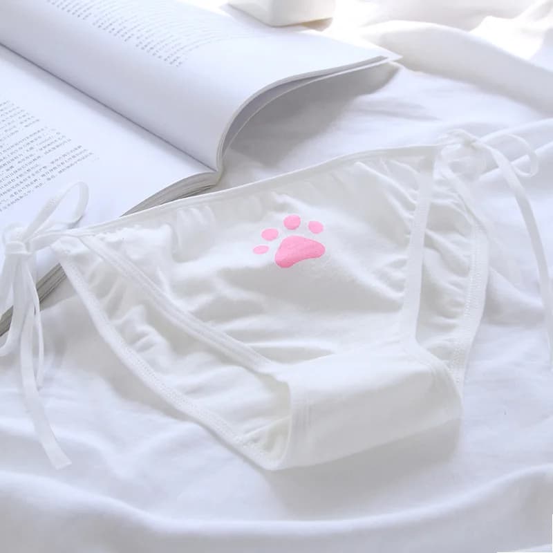 Culotte Lolita à bandes Sexy, Lingerie taille basse, slip à griffes mignonnes pour femmes, sous-vête