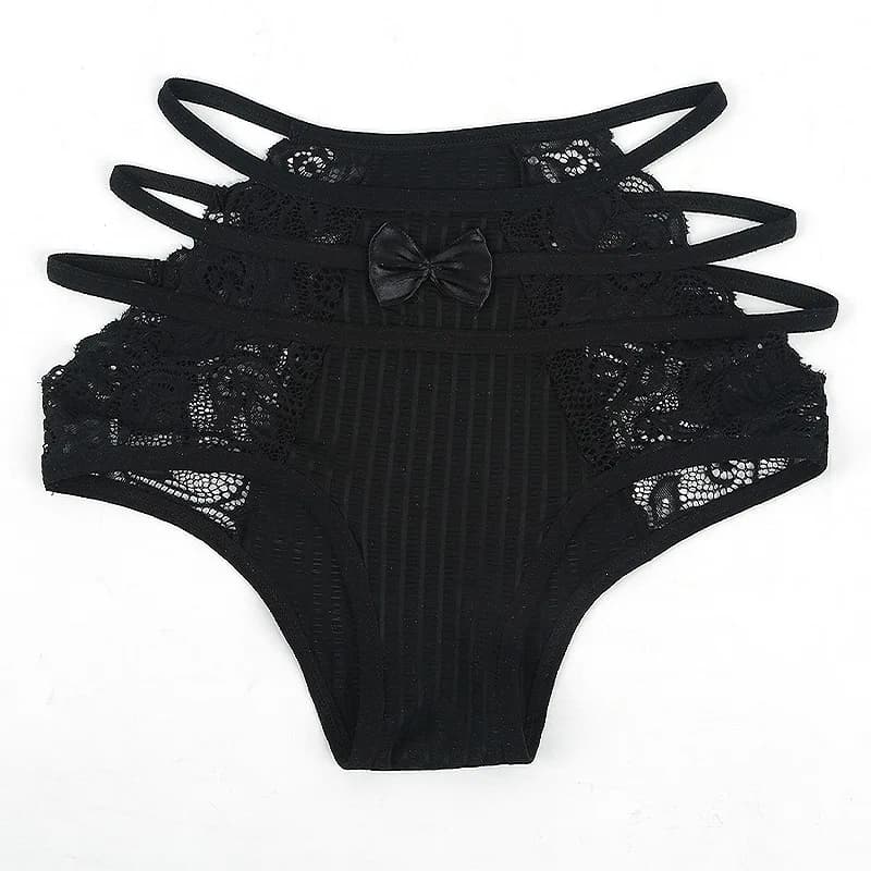 Culottes sexy en dentelle ajourée pour femmes, lingerie respirante ultra-fine, sous-vêtements en den