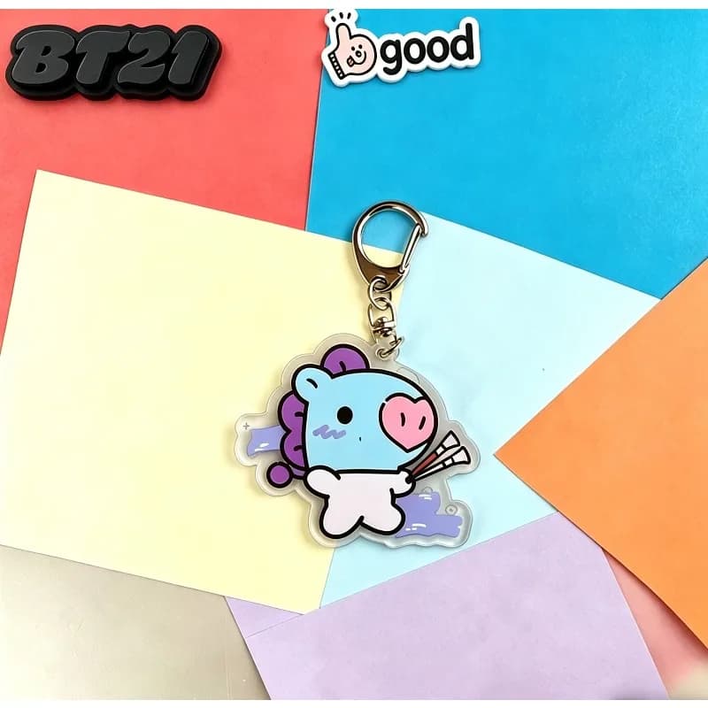 Porte-clés en acrylique transparent double face Koya Shooky Cooky Mang Cartoon BT, pendentif périphé