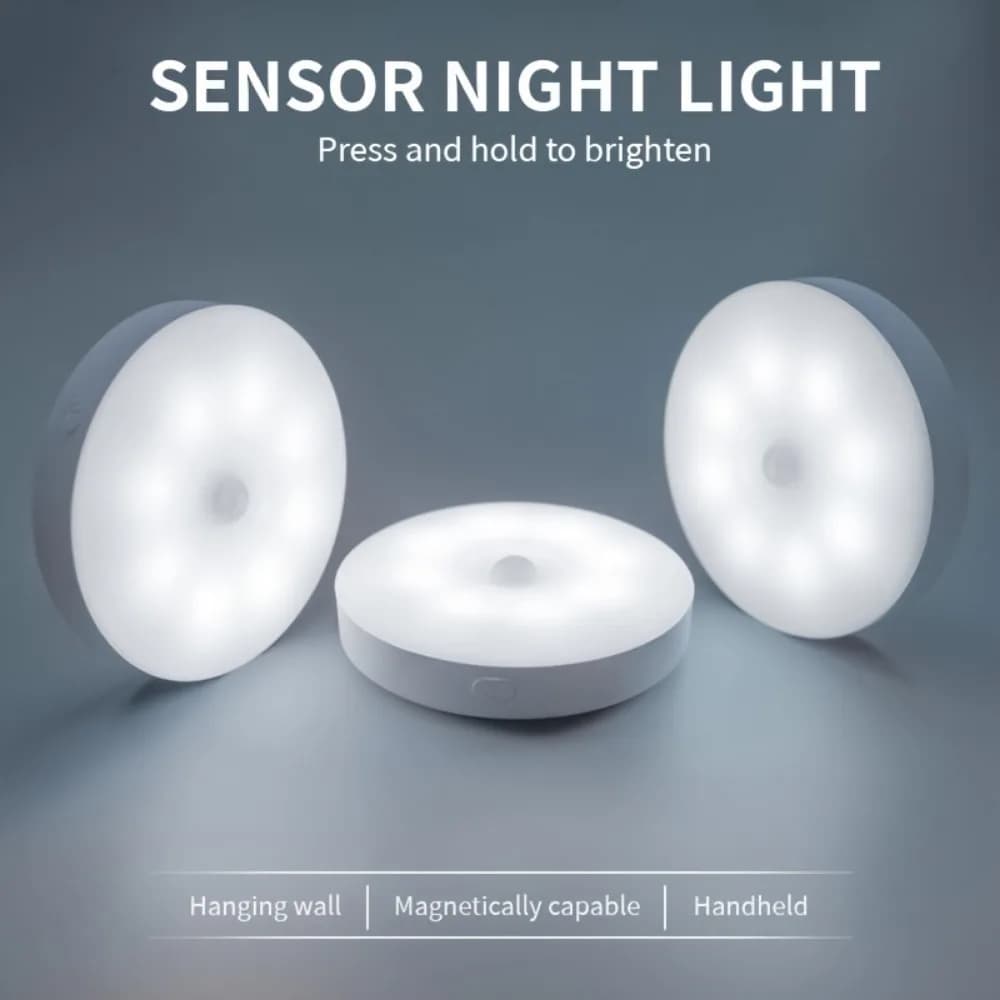 Veilleuses avec détecteur de mouvement, 3 pièces, blanc chaud/blanc froid, luminosité réglable, marc