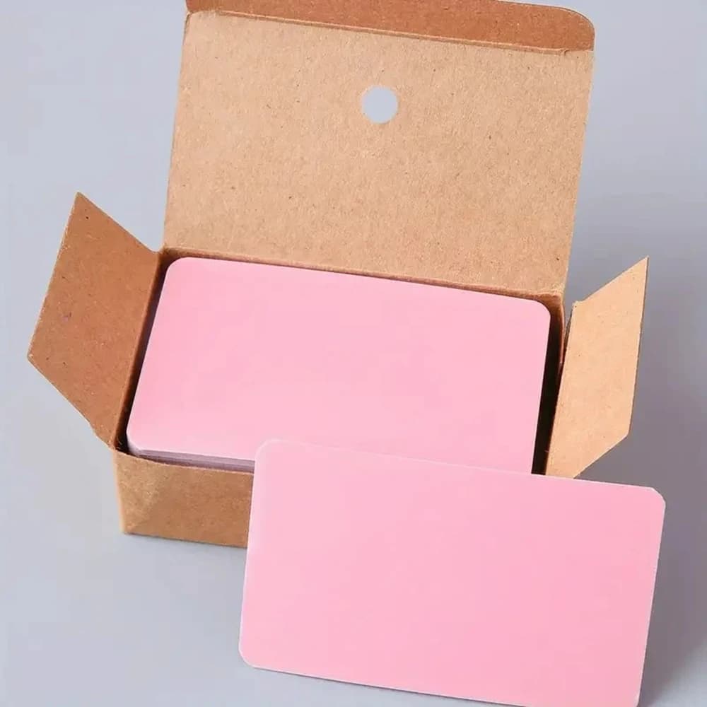 Carte en papier Kraft colorée, 100 pièces/boîte, carte de visite vierge, carte de remerciement, cart