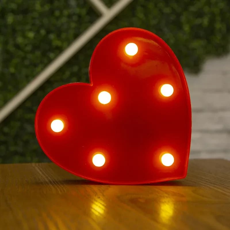 Proposition romantique de Saint-Valentin 3D AMOUR LED lettre signe veilleuse coeur chapiteau lampe d