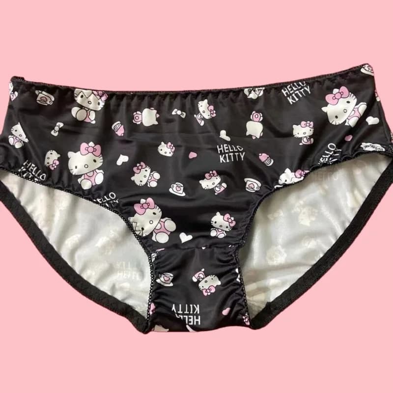 Modèle de dessin animé Hello Kitty Sexy culotte sans trace pour femmes culotte mignonne soie glacée 