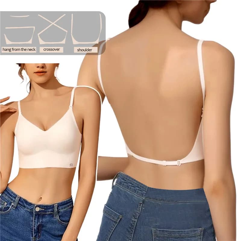 Soutien-gorge invisible pour femmes, soutien-gorge plongeant en U profond, haut sans dos pour robes,
