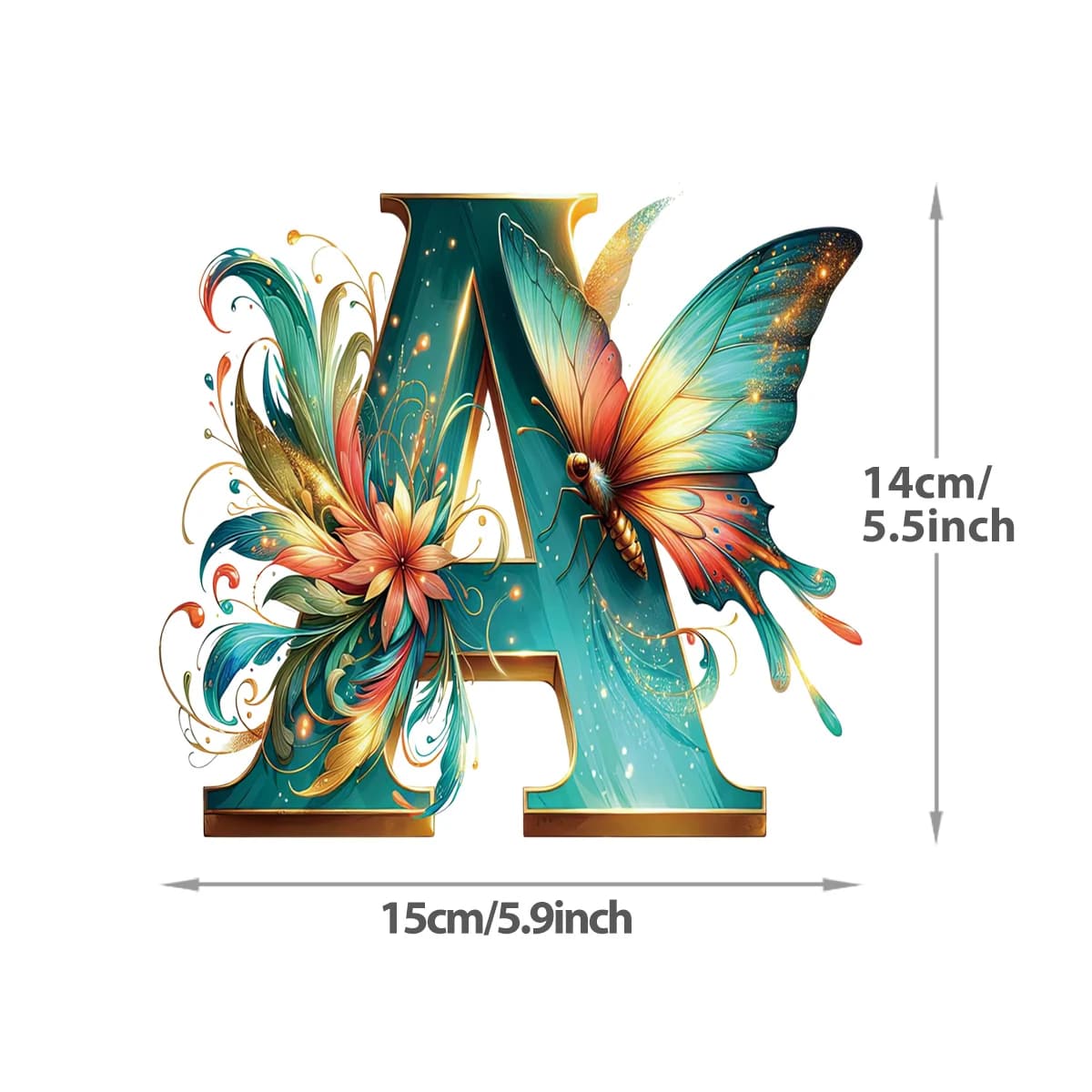 Patchs de lettres papillon A-Z 15cm pour vêtements, Badges de T-Shirt pour garçons et filles, autoco