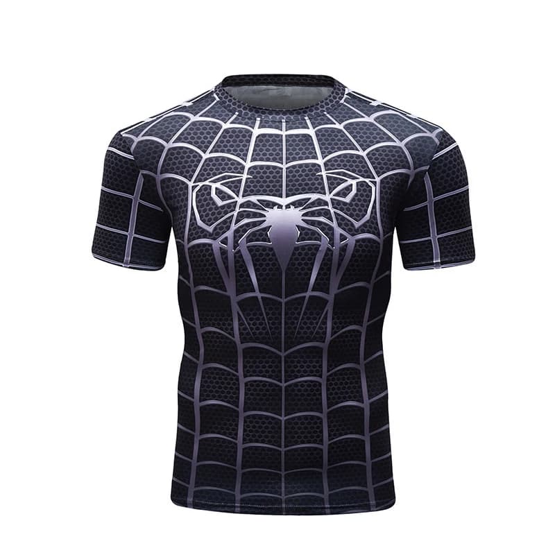 Hommes 3D imprimé Spider Man T-shirt vêtements Fitness collants sport vitesse séchage manches T-shir