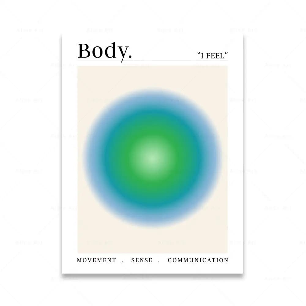 Affiche d'énergie d'aura positive imprimée d'âme de corps d'esprit, peinture sur toile d'art mural s