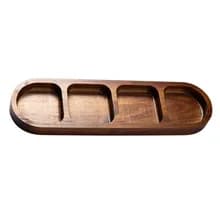 Xiangsi Plat d'assaisonnement en bois, plat divisé, plat de collation en bois massif domestique, Bar