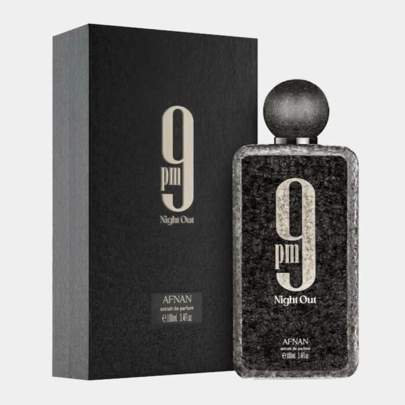 Afnan 9 PM Night Out 100ml Eau de Parfum Longue Durée Fruité Boisé Frais Attrayant Essentiel pour Re