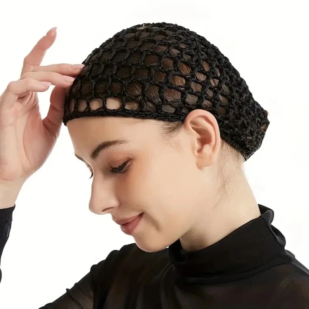 Bonnet de couchage pour usage quotidien, 1 pièce, filet à cheveux en maille noire au Crochet, bonnet