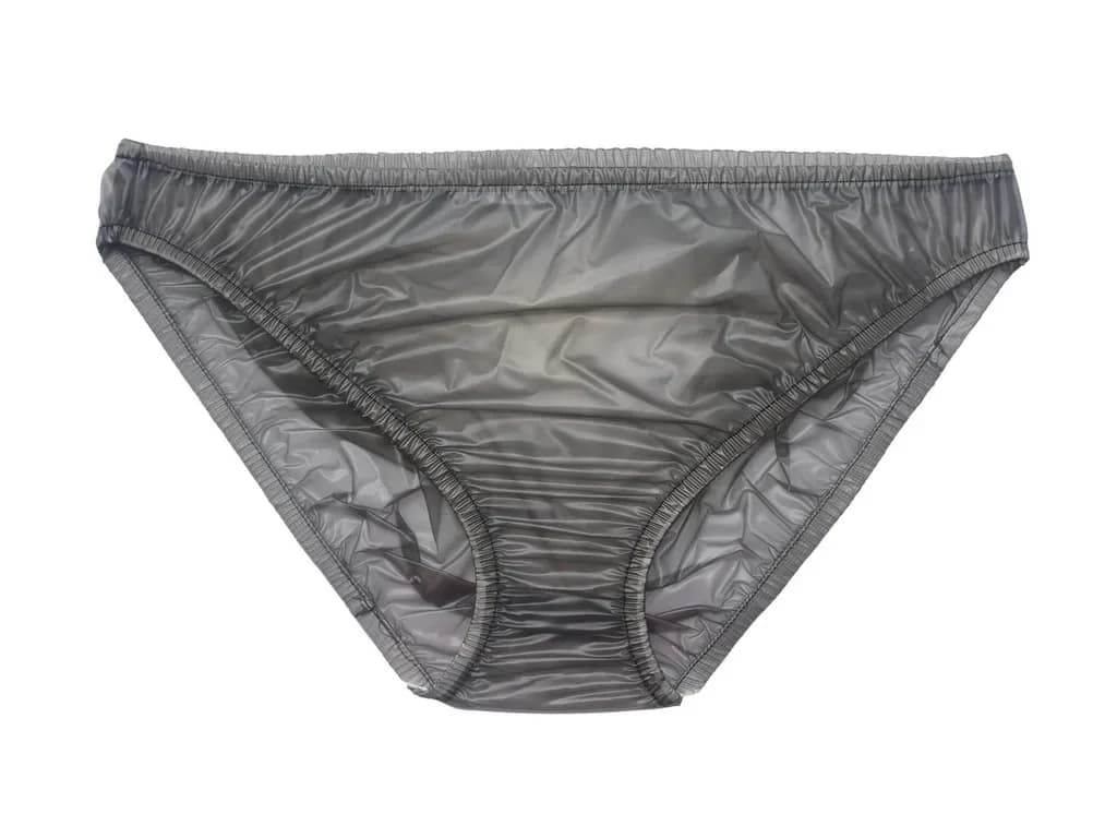 Haian-Culotte de bikini en plastique PVC, sous-vêtement transparent noir, lot de 3