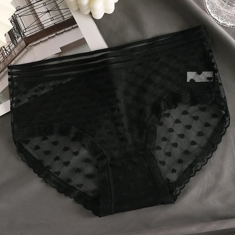 Culotte transparente en dentelle pour femme, sexy, en maille, respirante, douce, lingerie intime