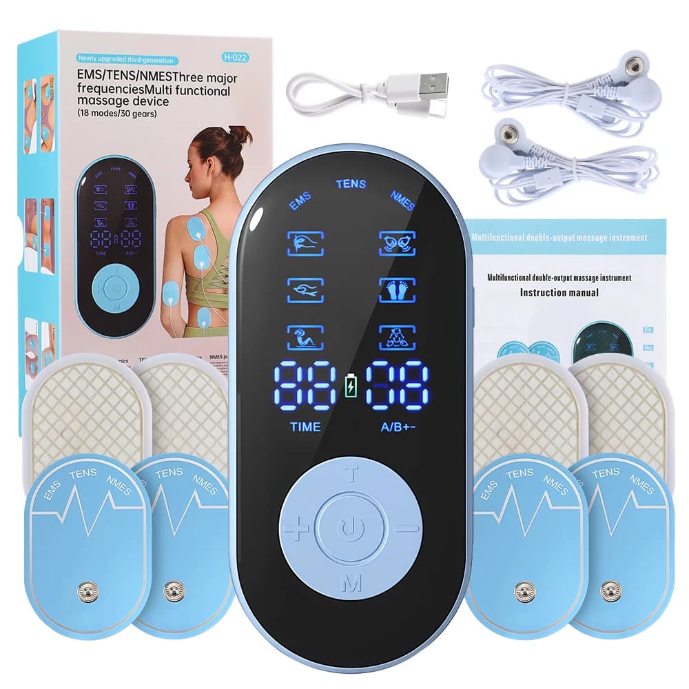 EMS NMES TENS masseur de corps électronique stimulateur musculaire 18 Modes 30 intensités masseur co