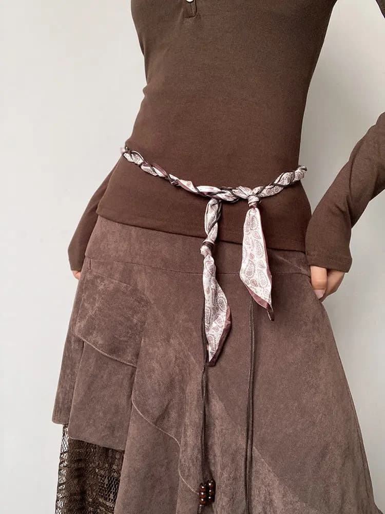 1 ceinture écharpe tressée style bohème, parfaite pour les robes, les jupes et les tenues décontract