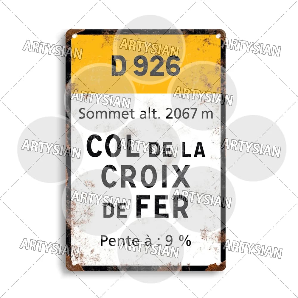 Artysian Tour de France course de cyclisme cyclisme point de terre Plaque métallique panneaux de rou