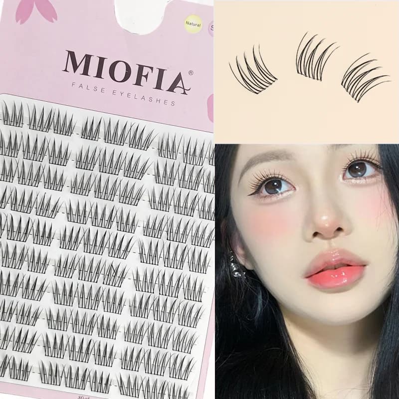 1/boîte 90 grappes idole faux cils noir naturel Manga cils Anime cils grande capacité cils Extension