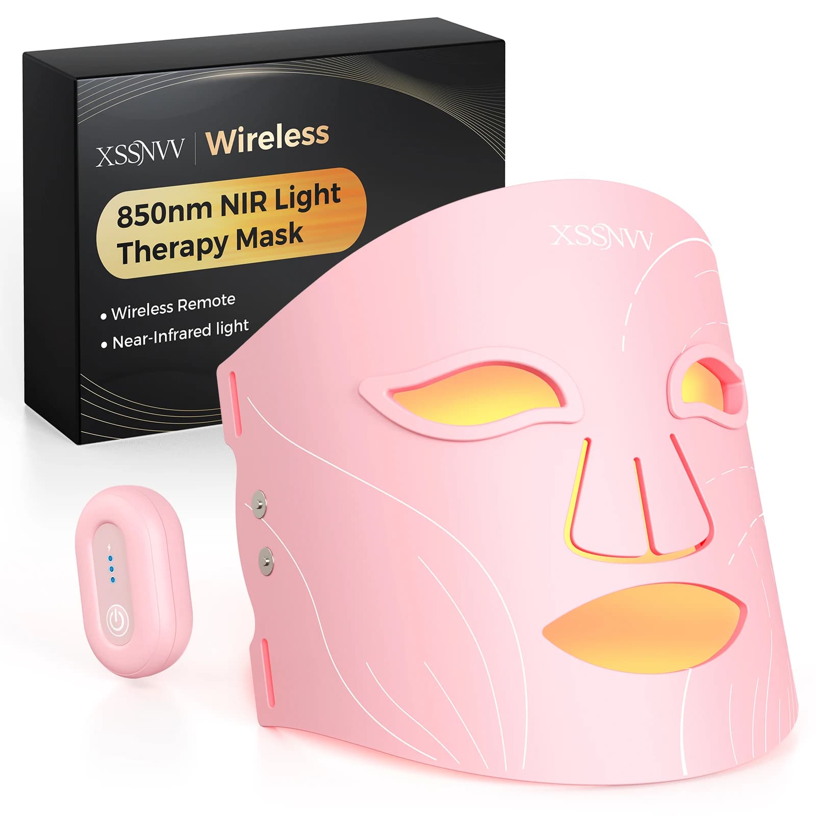 Masque facial LED pour la luminothérapie, 68 LED, 4 couleurs, appareil de soin de la peau, rechargea