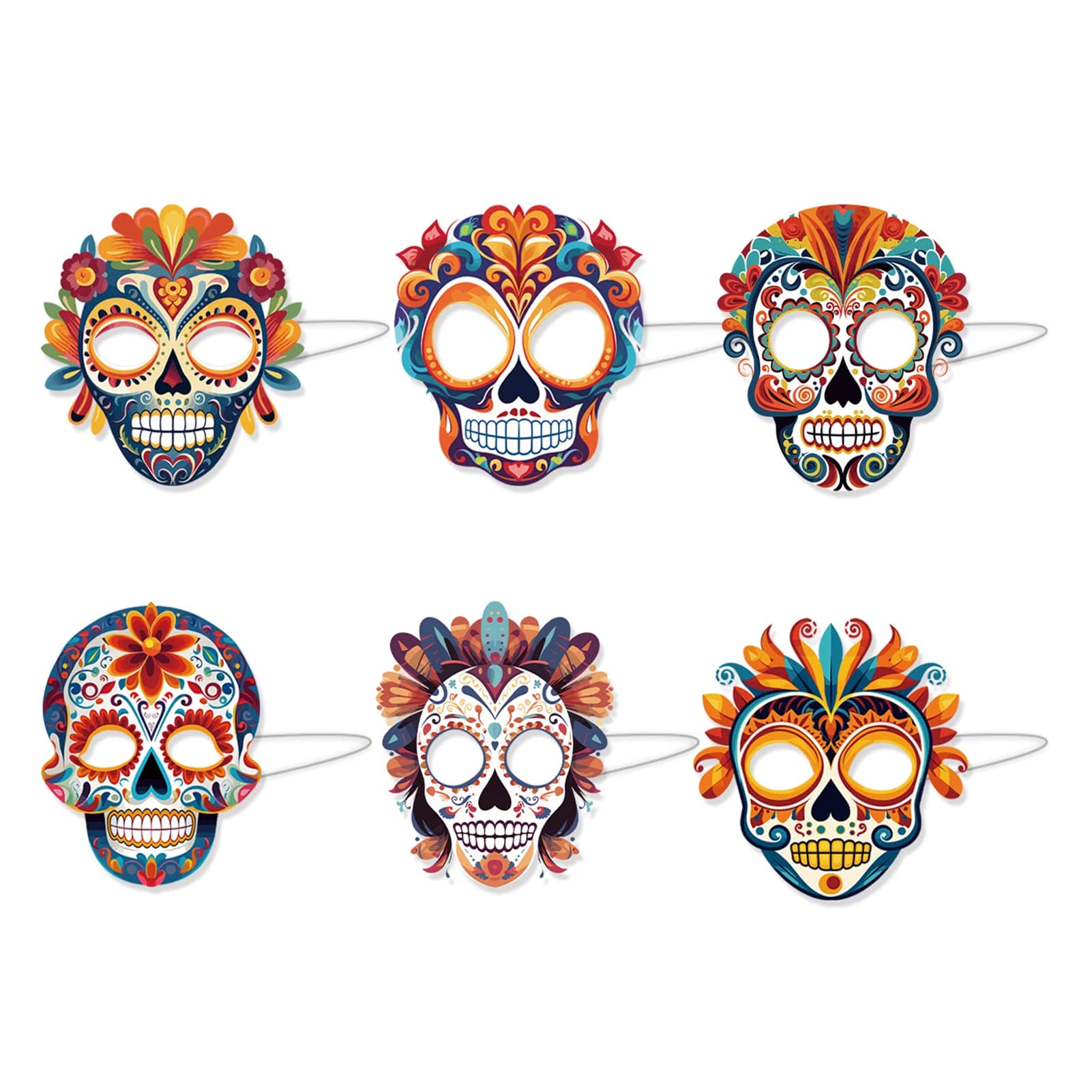 Masque en papier pour cosplay mexicain, jour des vacances mexicaines de la fréquence, modules zombie