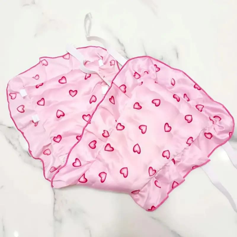 Sous-vêtements floraux à volants pour couple, ceinture réglable, slip en coton de soie rempli, touch