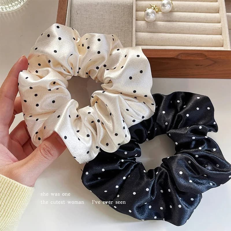 Chouchous à pois tendance, grands élastiques à cheveux, élastiques à cheveux Maruko, élastiques à ch