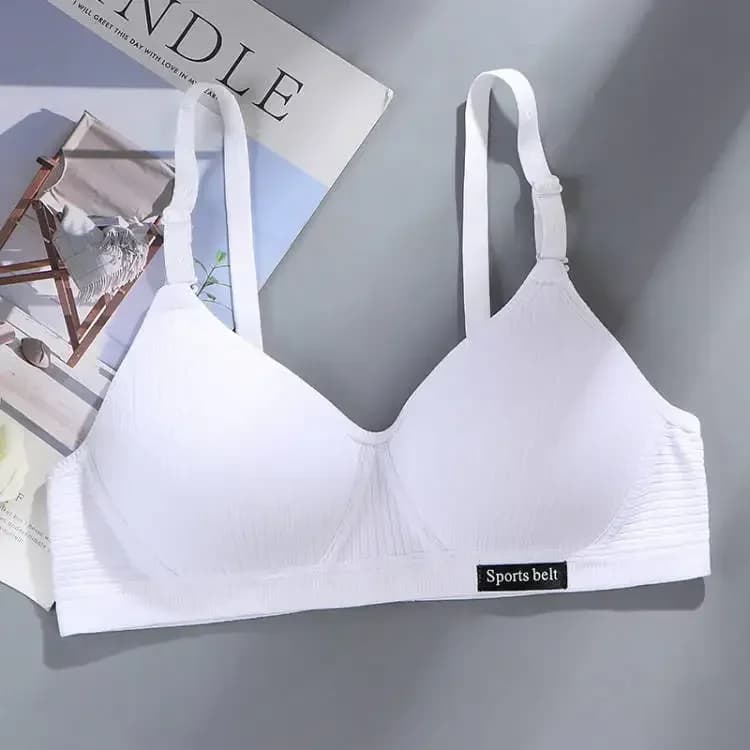 Soutien-gorge en coton pour femmes, bonnet AB, sous-vêtements sans fil, confortable, soutien-gorge e