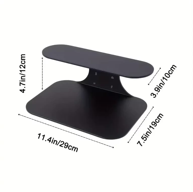 Table de chevet flottante moderne à deux niveaux - Installation facile, table d'appoint murale noire