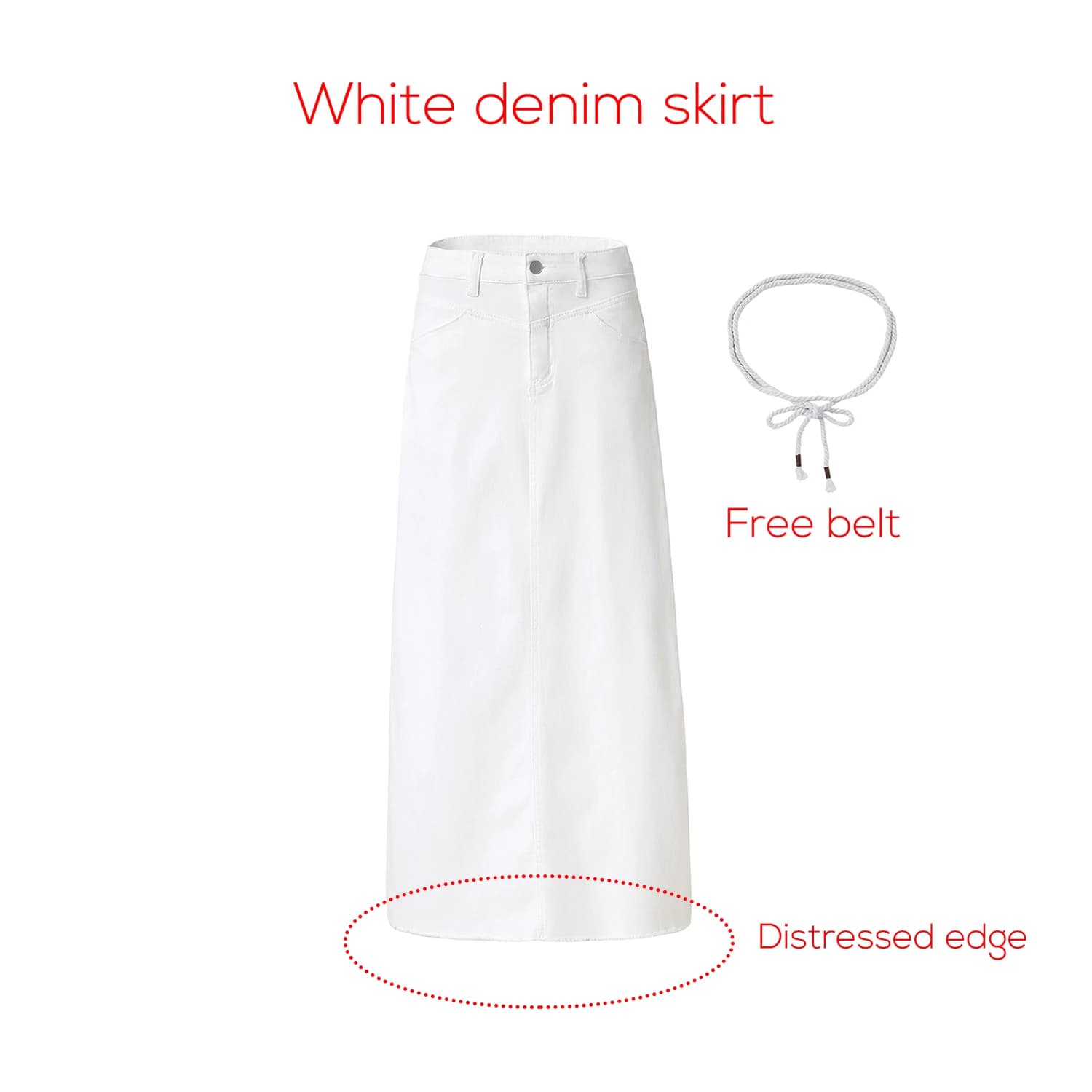 Jupe en denim de coton pour femme AP SS26, élégante