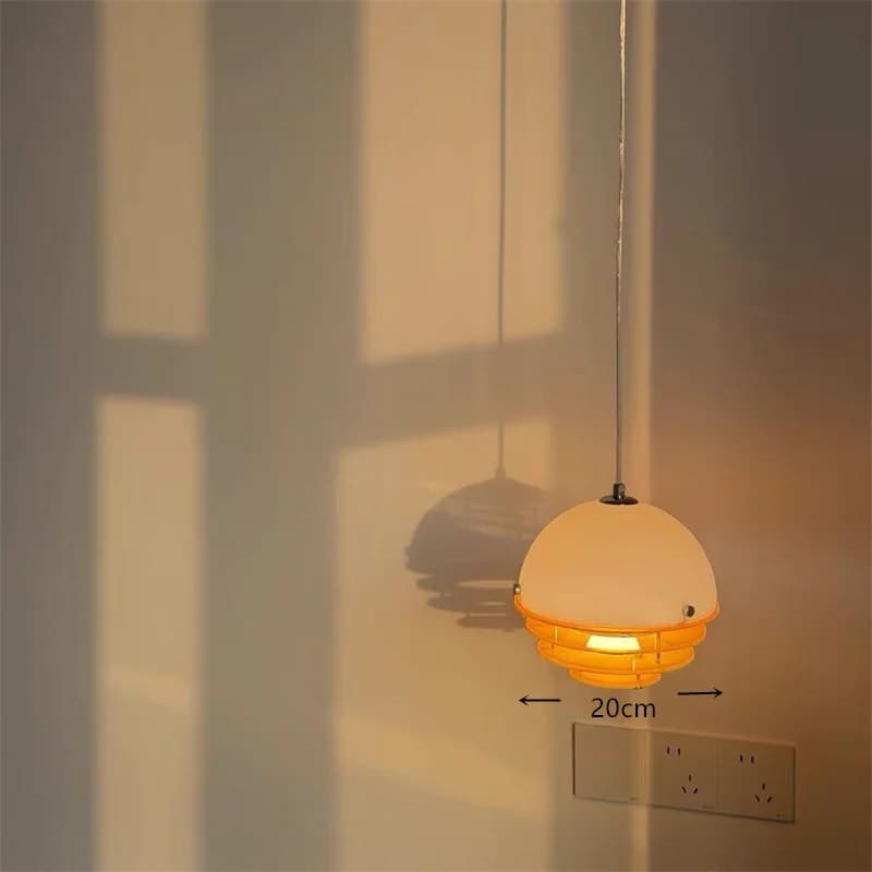 Suspension de restaurant Orange Coucher de Soleil, design Bauhaus, pour îlot de bar, éclairage rétro
