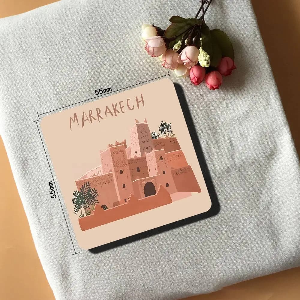 Ensemble d'aimants décoratifs MARRAKECH, aimants adhésifs carrés créatifs pour réfrigérateur, cadeau