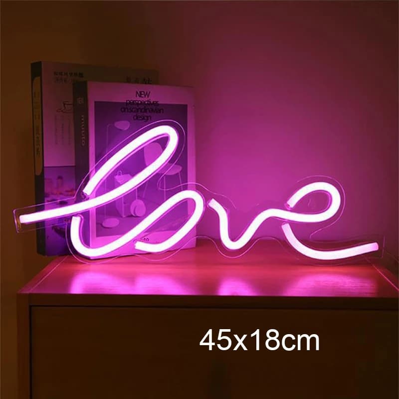 Mariage amour LED enseigne au néon lumière tenture murale en forme de coeur décoration lampe de nuit