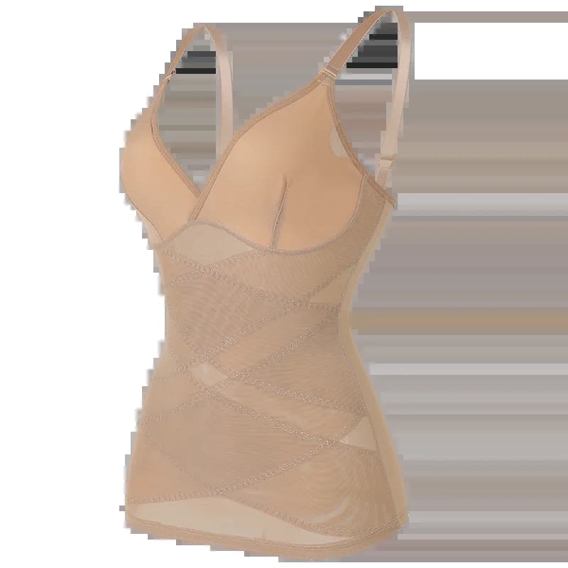 Femmes intégré soutien-gorge Shapewear col en v Camisole ventre croix façonnage ventre contrôle corp