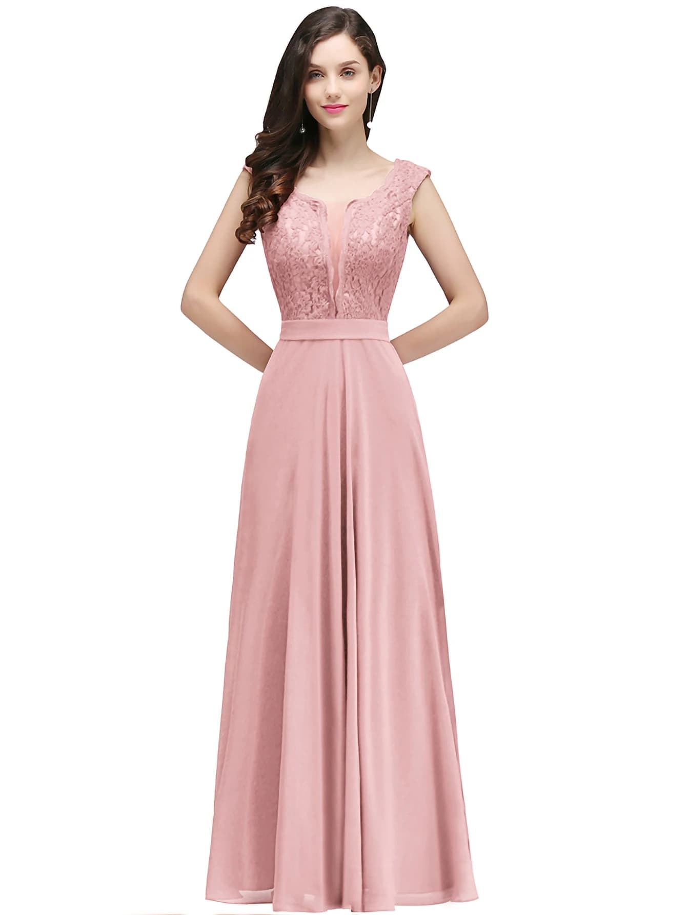 Robe de soirée longue bordeaux pour femmes, élégante, Sexy, Illusion, col rond, dentelle, sans manch