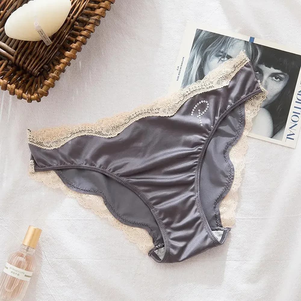 Femmes Sexy à bretelles brodées culottes sous-vêtements culottes lisses taille basse couleur unie Sa